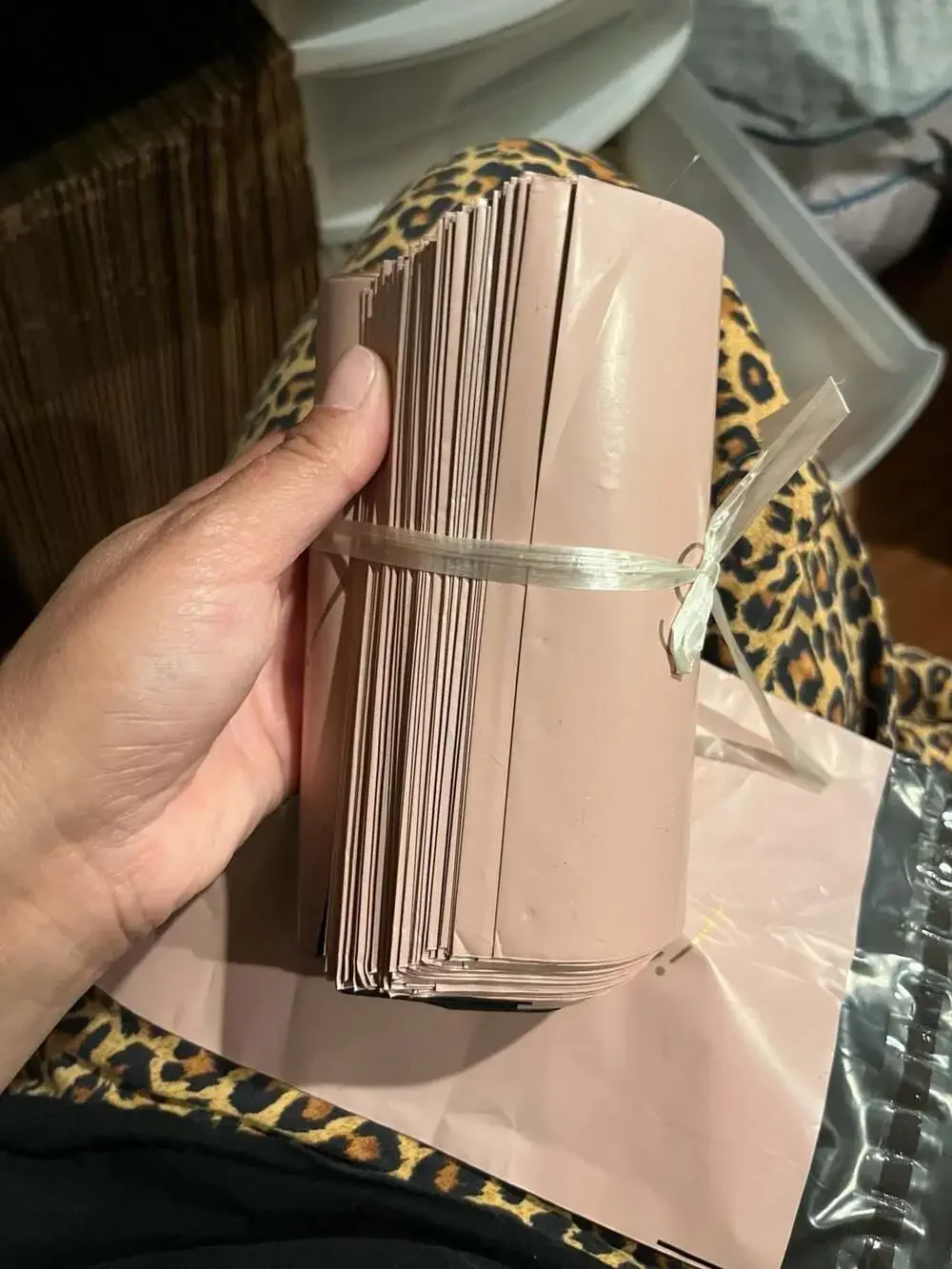 Pink Waterproof Self-Adhesive Poly Mailing Bags with Gold 'Thank You' Script